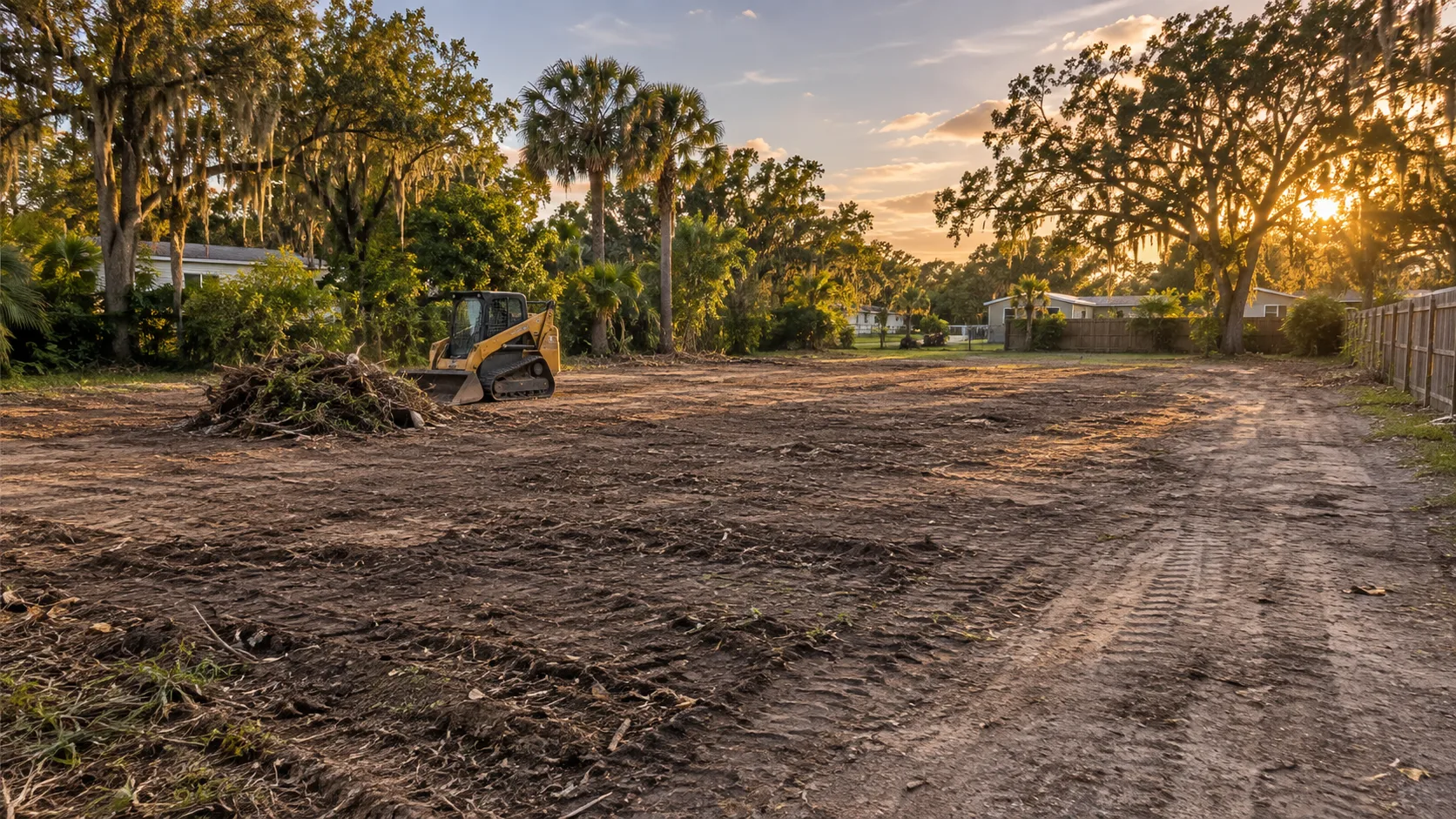 Cleared residential lot after mobile home removal